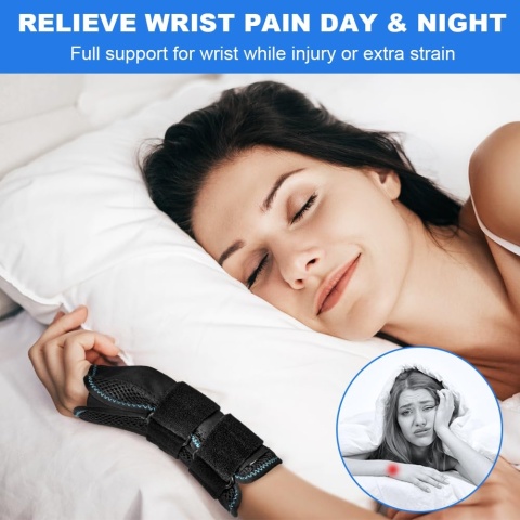 Orteza nadgarstka rozmiar L/XL prawa z 3 metalowymi szynami