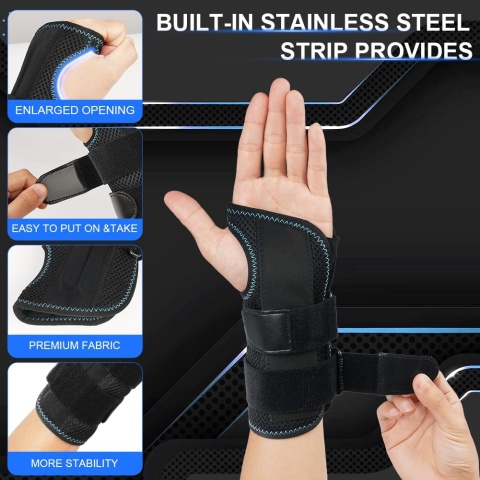 Orteza nadgarstka rozmiar L/XL prawa z 3 metalowymi szynami