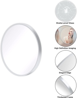 Produkt bez nazwDripex Okrągłe Lustro Ścienne 50 cm aluminiowa rama