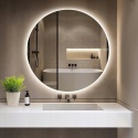 Lustro Łazienkowe GIMBELEN Z Oświetleniem LED Okrągłe Funkcja Pamięci 50 Cm