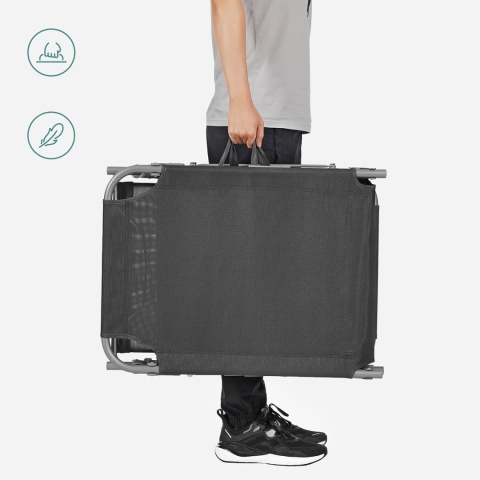 Songmics Leżak z Daszkiem, Szary, 193 x 30 x 62 cm