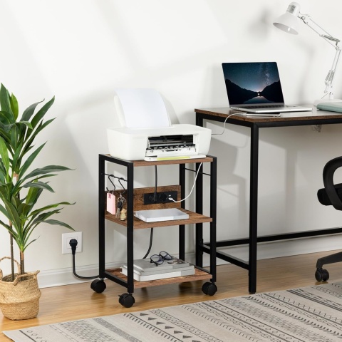 Stół z rolkami, 28 x 42 x 60 cm, 3-stopniowy ze stacją ładującą loft