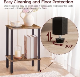 Stolik Kawowy Stolik Nocny z Półkami Industrialny Loft Sonoma