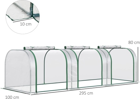 Szklarnia Ogrodowa Foliowa Outsunny, Tunel foliowy z Drzwiami