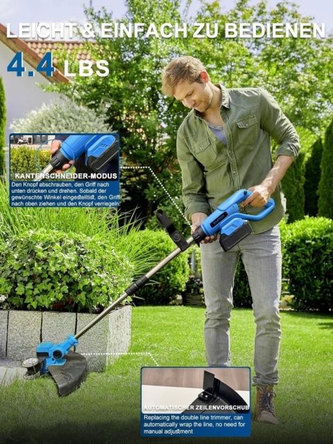 Akumulatorowa podkaszarka do trawy do akumulatorów Makita z 5 rodzajami ostrzy, bezszczotkowa