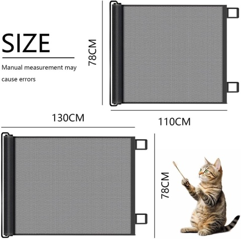 Bramka ochronna na schody wysuwana 110 x 78 cm