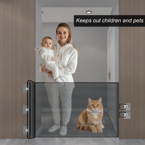 Bramka ochronna na schody wysuwana 110 x 78 cm