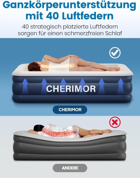 Materac dmuchany z elektryczną pompką 203 x 152 x 46 cm