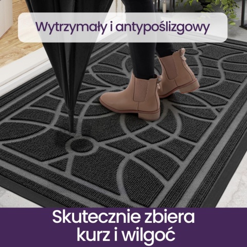 DEXI Wycieraczka do drzwi wejściowych, 90 x 150 cm, antypoślizgowa