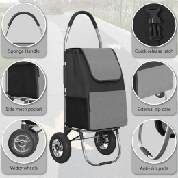 DROMEZ Wózek na zakupy, duże koła, wózek na zakupy, składany, 50 l