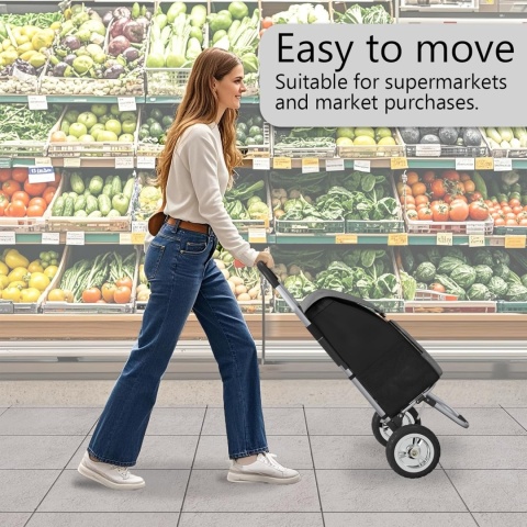 DROMEZ Wózek na zakupy, duże koła, wózek na zakupy, składany, 50 l
