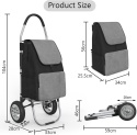 DROMEZ Wózek na zakupy, duże koła, wózek na zakupy, składany, 50 l