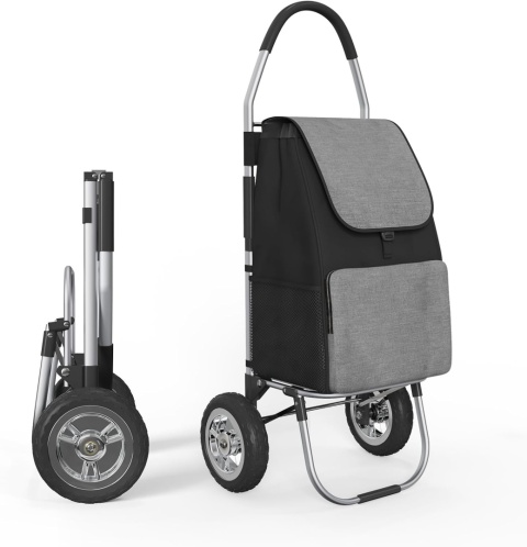 DROMEZ Wózek na zakupy, duże koła, wózek na zakupy, składany, 50 l