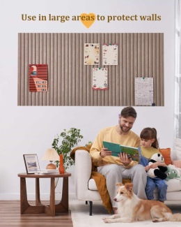 Duża tablica korkowa, 240 x 120 cm, dekoracyjna tablica do przypinania z filcu