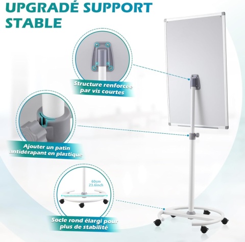 Flipchart Magnetyczny 70x100 Mobilny Tablica Magnetyczna na Kółkach GRATISY