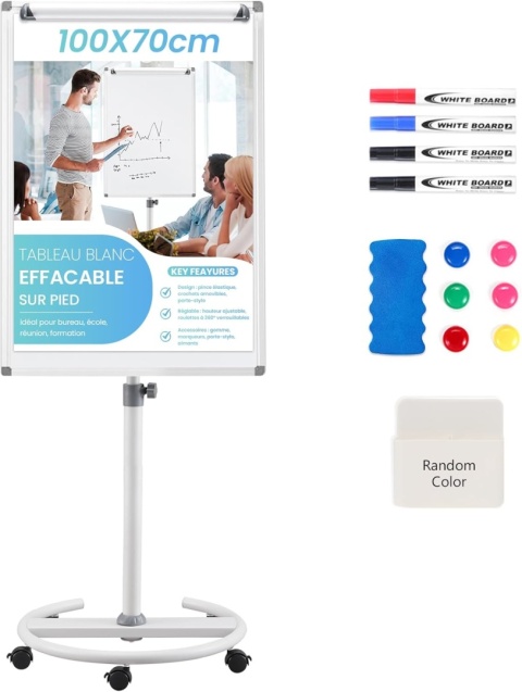 Flipchart Magnetyczny 70x100 Mobilny Tablica Magnetyczna na Kółkach GRATISY