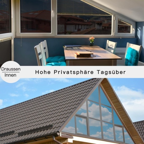 Folia okienna nieprzejrzysta, folia lustrzana, samoprzylepna 75 X 200 CM