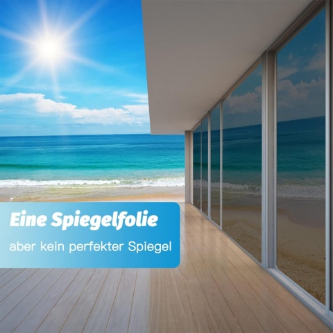 Folia okienna nieprzejrzysta, folia lustrzana, samoprzylepna 75 X 200 CM