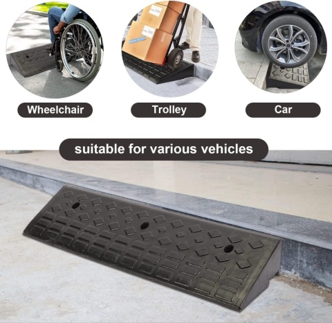 Gumowa rampa progowa krawężnikowa podjazd 100 x 25 x 10 cm