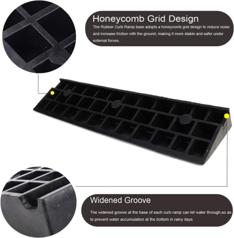 Gumowa rampa progowa krawężnikowa podjazd 100 x 25 x 10 cm