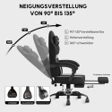 HapGIFT fotel gamingowy, ergonomiczny z podnóżkiem, z funkcją masażu