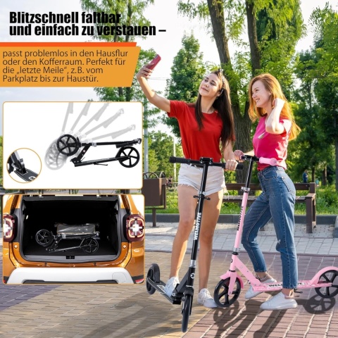 Hulajnoga miejska składana dla dzieci i dorosłych do 100kg czarna Welmotive