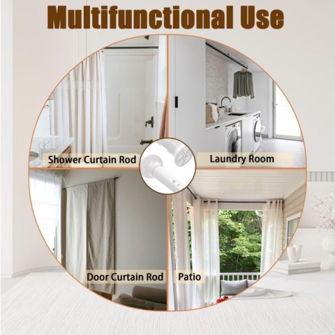 Karnisz, wysuwany drążek teleskopowy, bardzo gruby czarny 110 - 365 CM