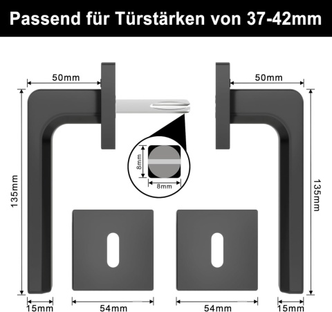 Klamka do drzwi wewnętrznych AwmnSrman stal nierdzewna