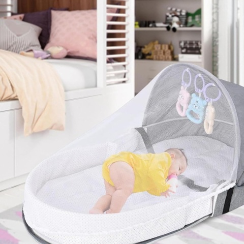 ŁÓŻECZKO TURYSTYCZNE SKŁADANE NAMIOT Z MOSKITIERĄ 82CM