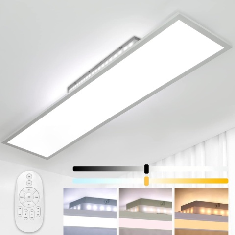 Lampa sufitowa LED, możliwość ściemniania, 120 x 30 cm, z pilotem
