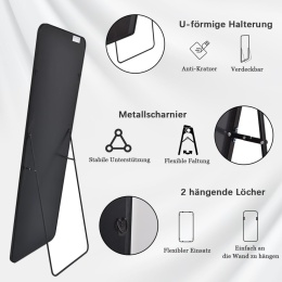 Lustro Koonmi stojące prostokąt rama metal 150 x 50 cm