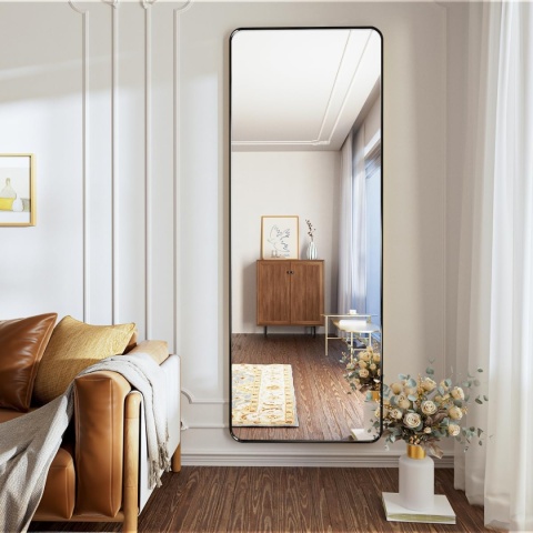 Lustro Koonmi stojące prostokąt rama metal 150 x 50 cm