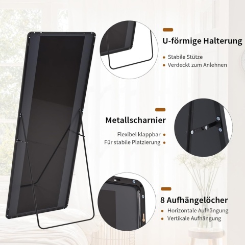 Lustro Koonmi stojące prostokąt rama metal 530 x 1630 mm
