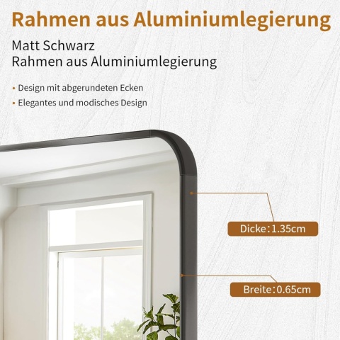 Lustro Koonmi stojące prostokąt rama metal 530 x 1630 mm