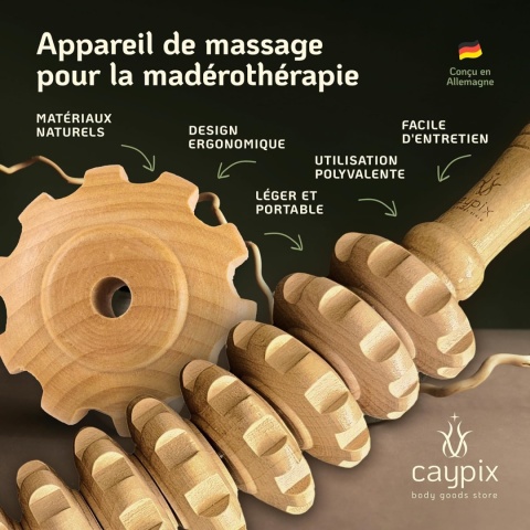 MASAŻER drewniany do nóg ciała ud ROLLER masaż RĘCZNY antycellulitowy