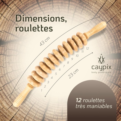 MASAŻER drewniany do nóg ciała ud ROLLER masaż RĘCZNY antycellulitowy