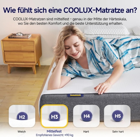 Materac ortopedyczny 7 strefowy 90 x 200 cm