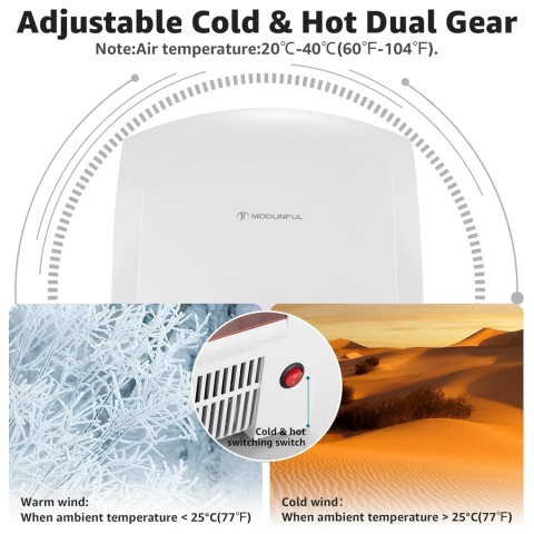 Modunful Automatyczna suszarka do rąk, czujnik podczerwieni 1200 W