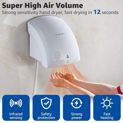 Modunful Automatyczna suszarka do rąk, czujnik podczerwieni 1200 W