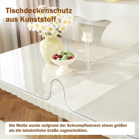 Przeźroczysty Obrus PVC Wodoodporny Trwały Wytrzymały 90 x 180 cm