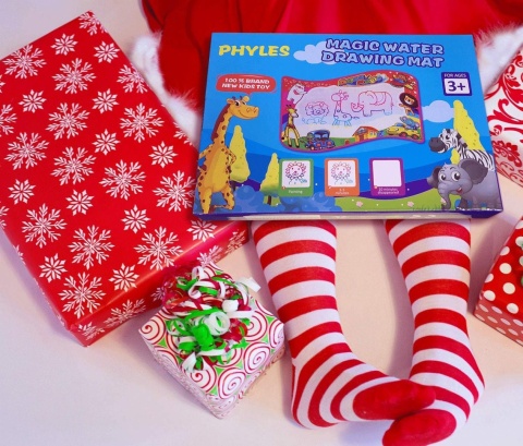 PHYLES Dywanik do Rysowania, Doodle Matowy, Aqua Rysunek 6 Kolorów XL