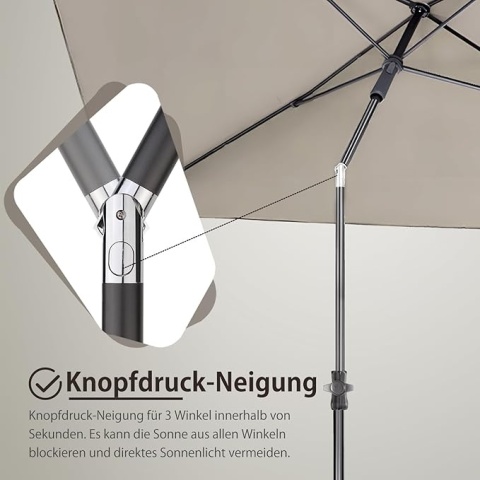 Parasol Ogrodowy Balkownowy Sekey 210 x 140 cm