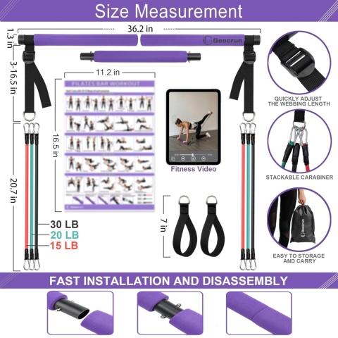 Przenośny zestaw do ćwiczeń Pilates