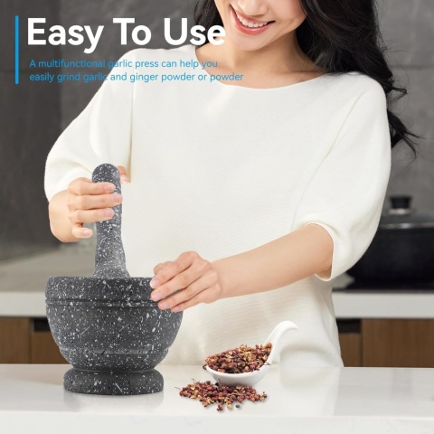 Ręczny plastikowy młynek do czosnku Przyprawy Zioła Moździerz Zestaw