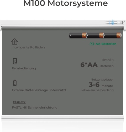 Allesin Roleta elektryczna zaciemniająca z pilotem 80 x 150 cm, antracytowa,