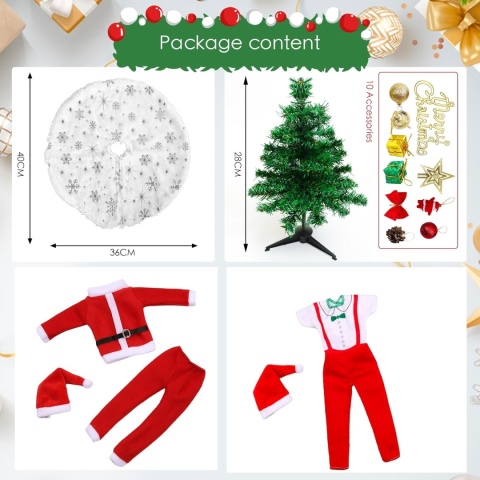 ŚWIĄTECZNE UBRANKA I DEKORACJE NA BOŻE NARODZENIE DLA LALKI KEVIN I BABI