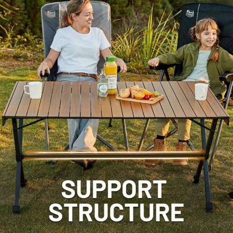 Stół kempingowy TIMBER RIDGE składany regulowany aluminiowy dla 4-6 osób