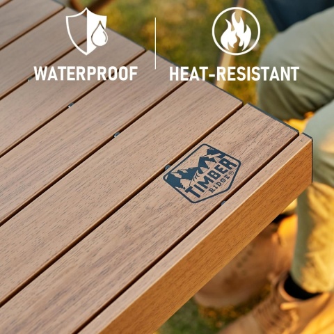 Stół kempingowy TIMBER RIDGE składany regulowany aluminiowy dla 4-6 osób