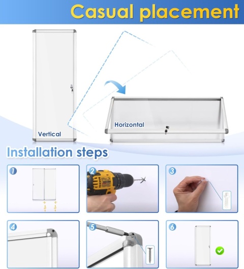 Swansea gablota zamykana do wewnątrz, magnetyczna 98 X 36 CM