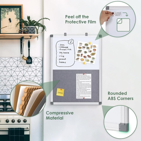 Tablica magnetyczna suchościeralna 45 x 60cm plus material 2 w 1